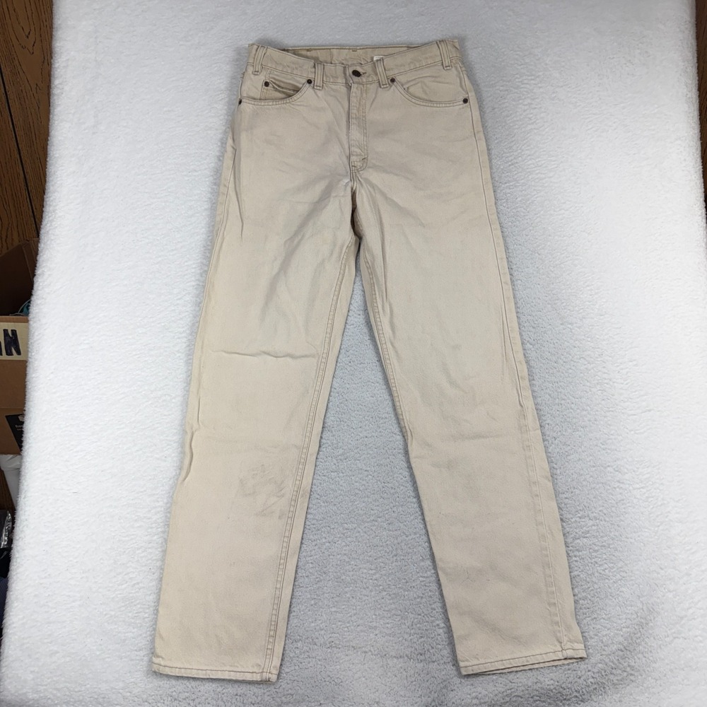 Vintage Levi's 550 Orange Tab Relaxed Fit Jeans Beige USA Mens 33 (31.5x32) 1997